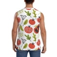 thumbnail image 4 of Lsque Tomatoes Print Men's Cotton Blend Sleeveless Muscle Shirts (S-3XL)- Moisture Wicking, Odor Protection, UPF 30+,Small, 4 of 8