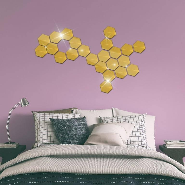 Gold Mirrored 3D Butterfly Peel and Stick Wall Decals 10 Piece
