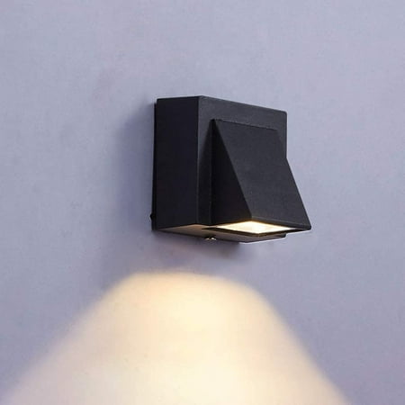 

Led Wall Light Waterproof/Outdoor IP65 Waterproof Modern Simple Black Single Head Spotlight (Warm White)