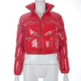 thumbnail image 1 of Women's Short Down Coat Shiny Puffer Jacket Stand Collar, 1 of 2
