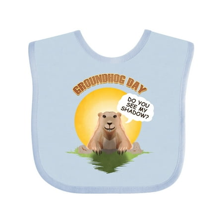 

Inktastic Groundhog Day See My Shadow Gift Baby Boy or Baby Girl Bib