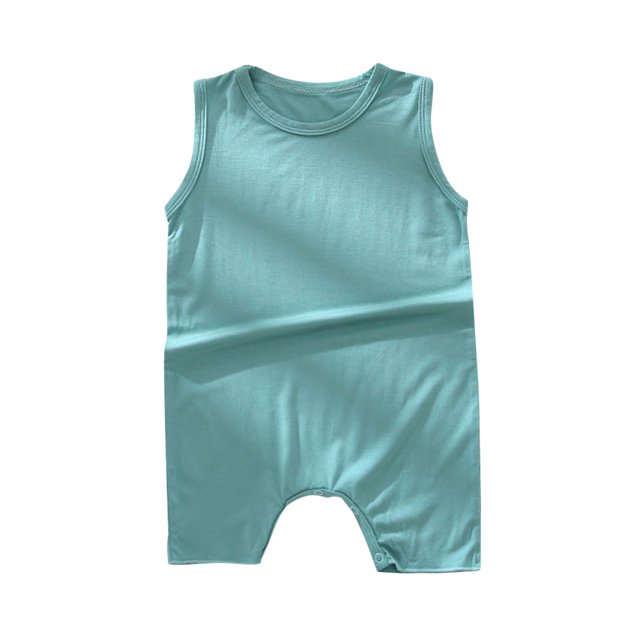 FAIWAD Combinaisons en Coton Unisexes Sans Manches Col Rond Extensible Combinaisons Printemps Été Bouton Ouvert Entrejambe Combinaisons