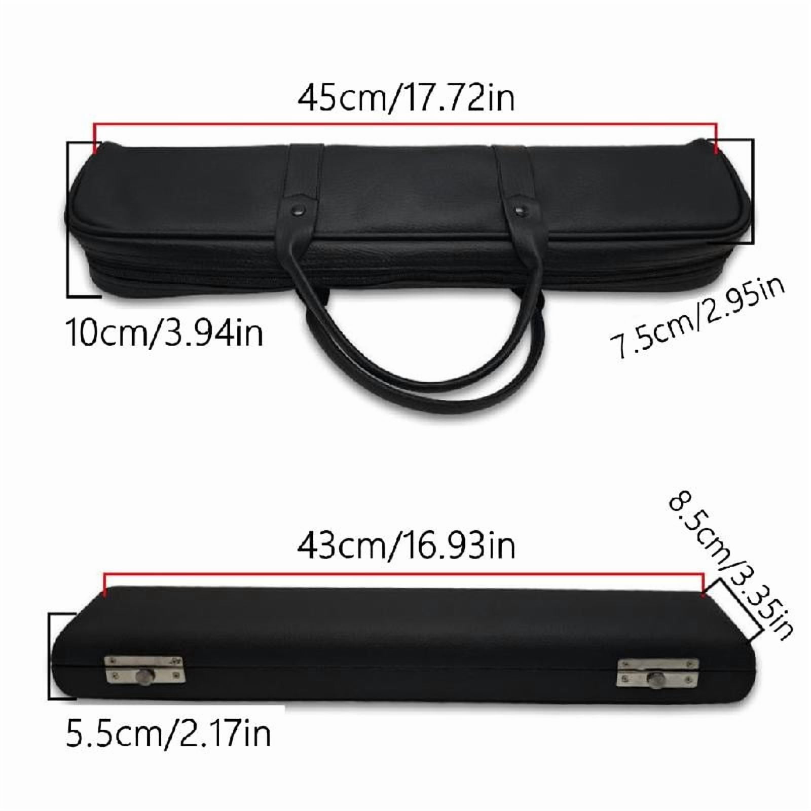 Zeiwohndc 17 Holes Flute Bag Dustproof Flute Carrying Case Padded PU Leather Flute Case