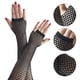 thumbnail image 4 of Guantes de rejilla suaves y transpirables estilo punk, de medio dedo, negros, largos, para fiesta, graduación, Halloween y Navidad, 4 of 12