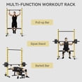 thumbnail image 4 of Soozier Adjustable Squat Rack with Pull Up Bar and Barbell Bar, Multi-Function Bench Press Weight Lifting Equipment, Yellow, 4 of 10