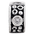 thumbnail image 2 of CZ Hinged Dots Clip Charm .925 Sterling Silver Antique Finish Reflection Beads, 2 of 5