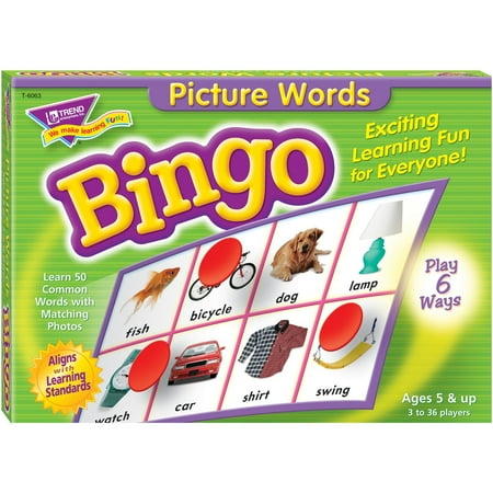Life Picture Bingo - Trend, TEP6063, Picture Words Bingo Game, 301 Each, Multi