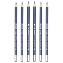 Uxcell Watercolor Pencil, 6Pcs Water Soluble Pencils for Blending, Coloring, Sketch Drawing, Painting, Ocean Blue