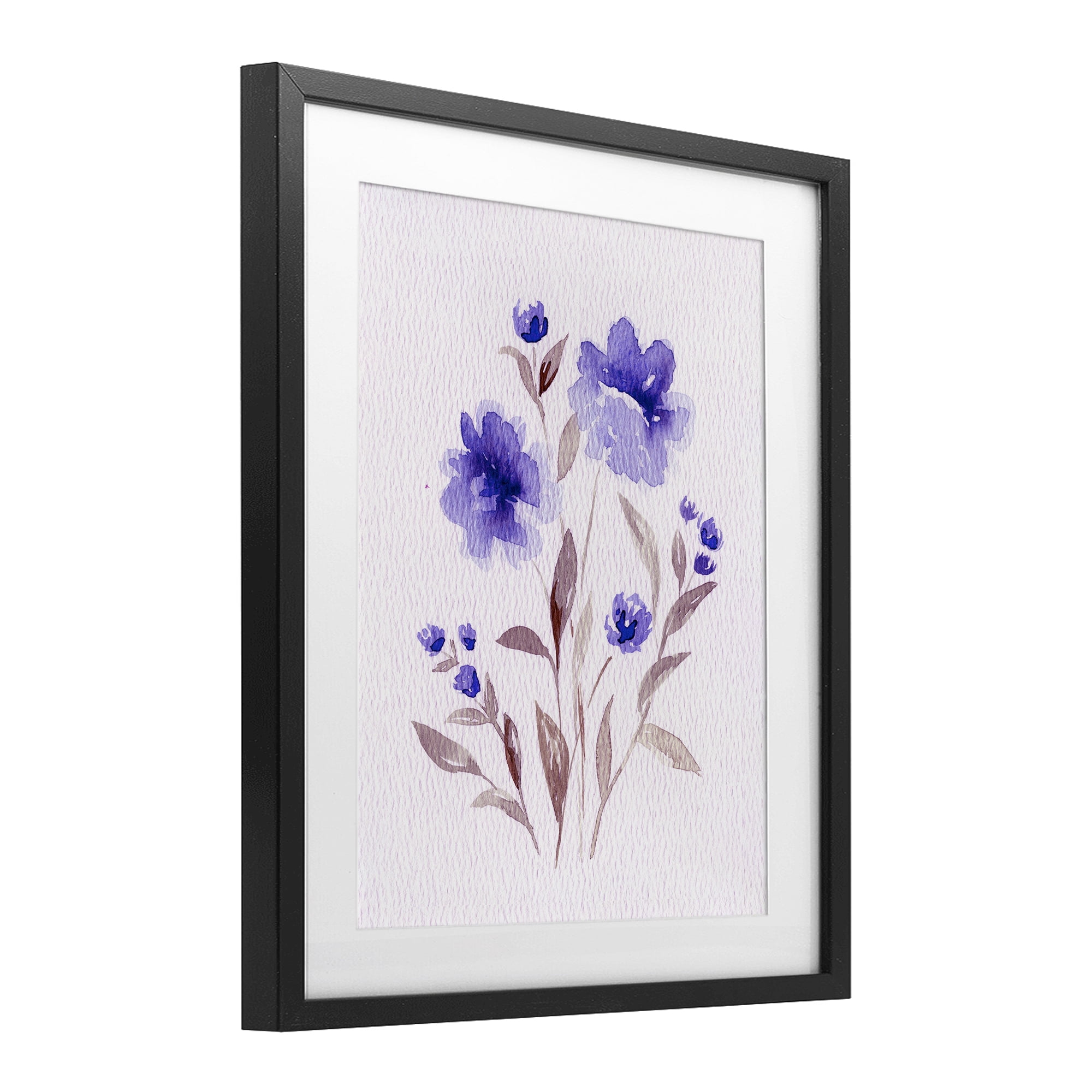 Stupell Industries Blooming Purple Flowers Black Framed Print Under Glass, design by Leah Noel Art