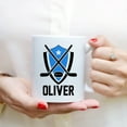 thumbnail image 3 of Custom Mugs Ice-Hockey Dads Hockey Player Goalie Husband Uncle Mens Custom Name Gifts for Oliver Father's Day Ceramic Coffee 11oz 15oz Mug, 3 of 7