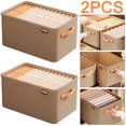 thumbnail image 1 of Organizador Sujetadores Caja Almacenamiento Plegable para Pantalones Vaqueros Doméstico Tela (caqui L) 2 Uds., 1 of 5