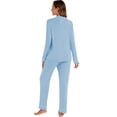 thumbnail image 5 of GEX Womens Bamboo Viscose Pajamas Super Buttery Soft 2 Piece PJ Set Button Long Sleeve Sleepwear Set (Baby Blue S), 5 of 6