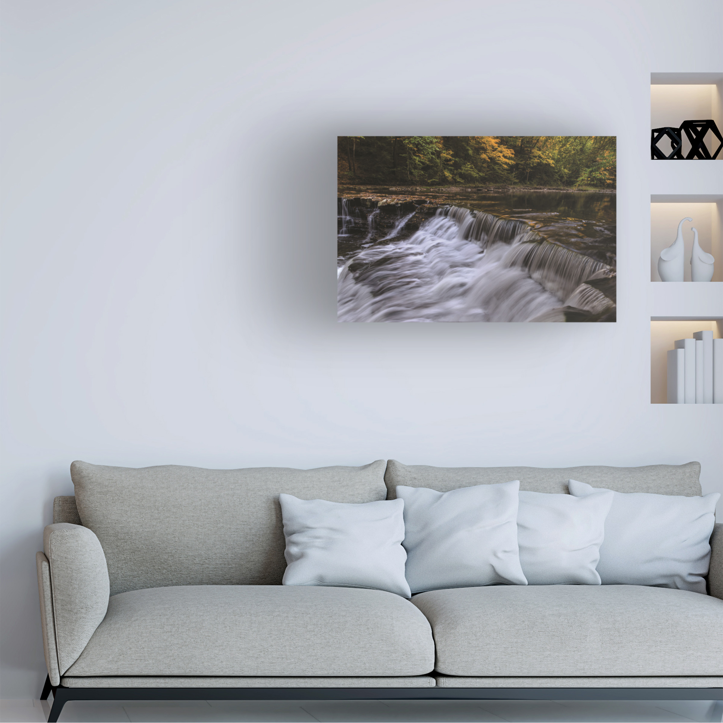 Kurt Shaffer Photographs 'Autumn Ohio Waterfall' Canvas Art
