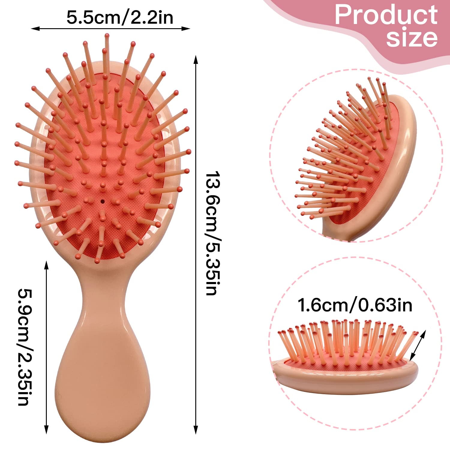 24pcs Mini Wet Hair Brush, Travel Detangling Brush for Most Hair Types, Ease Knots Without Tears or Breakage