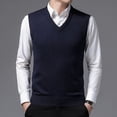 thumbnail image 2 of Suéter de cachemira Chaleco de hombre Suéter de cuello en V Chaleco de punto holgado de talla grande para hombre de mediana edad, 2 of 5