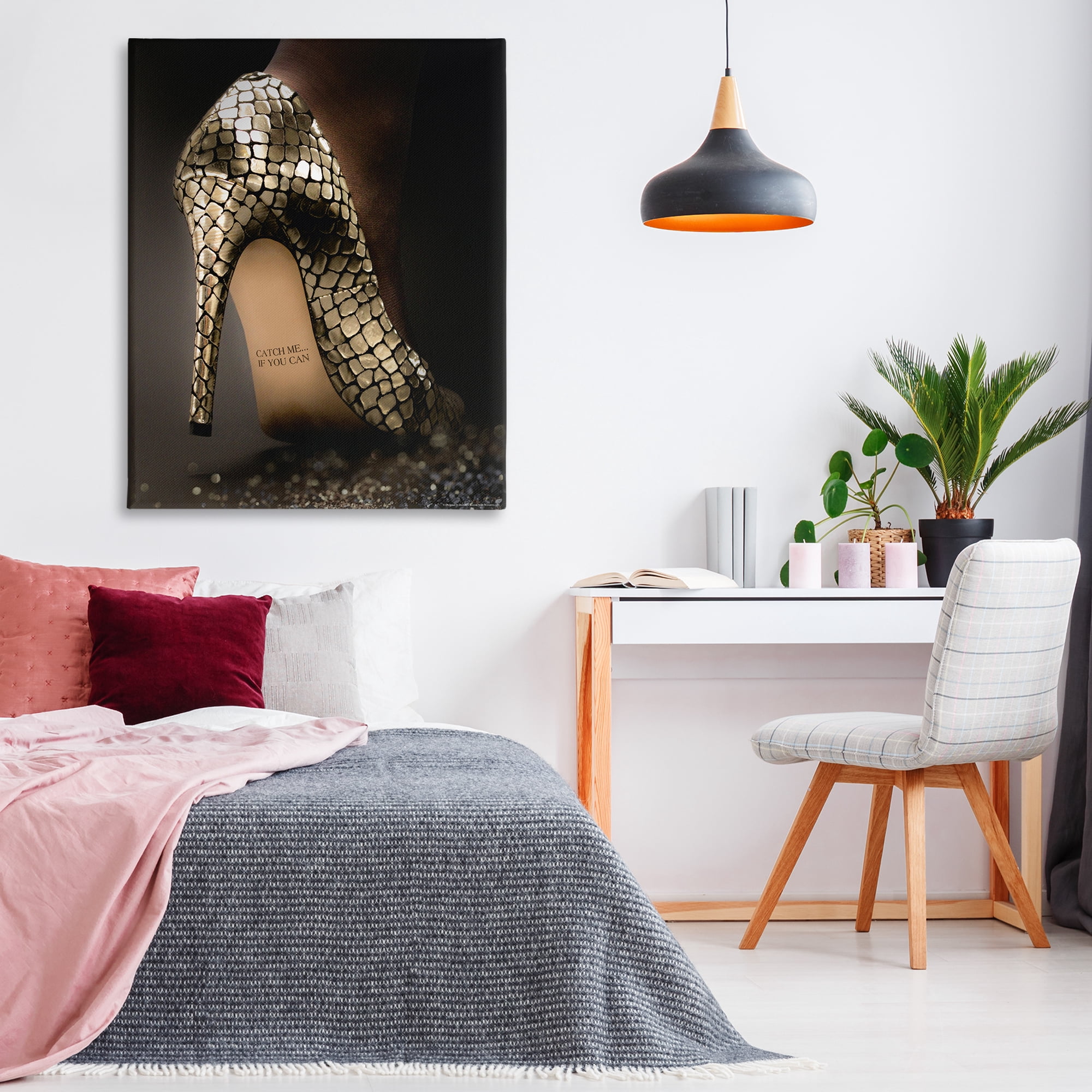 Stupell Industries Snake Pattern Heels Fashion Painting Wrapped Canvas Art Print Wall Art, 36 x 48