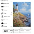 thumbnail image 2 of Lighthouse Sunrise Coast Scenery Pale Blue Tan Backdrop Background for Photography Photo Booth Backdrop for Photoshoot Background Screen Video Recording Parties Curtain, 2 of 5
