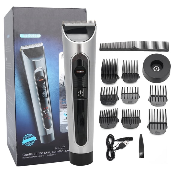 Digital Display Electric Hair Clipper Ceramic Cutter Head Hair Trimmer Cutting Machine USB Type