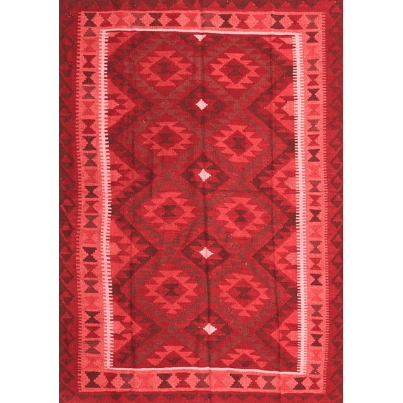 Ahgly Company Indoor Rectangle Oriental Red Traditional Area Rugs, 3' x 5'