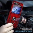 thumbnail image 4 of KOMI for Samsung Galaxy Z Flip 6 Case with Hinge Protection and 360°Rotate Ring Magnetic Kickstand, Samsung Z Flip6 Phone Case for Samsung Galaxy Z Flip 6 5G (Red, for Samsung Galaxy Z Flip 6 Red, 4 of 6