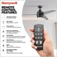 thumbnail image 4 of Honeywell 52" Indoor Ceiling Fan Light, Remote, 3 Blade, Dual Mount, Matte Black, 4 of 12