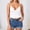 White, variant on Women Tank Top Streetwear V Neck Ribbed Cropped Tank Top Breathable Womens Cami Red M