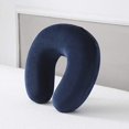 thumbnail image 1 of Almohada para el cuello, en forma de U, de espuma viscoelástica negra, soporte para el cuello, cojín para reposacabezas, para viajes en avión o coche., 1 of 1