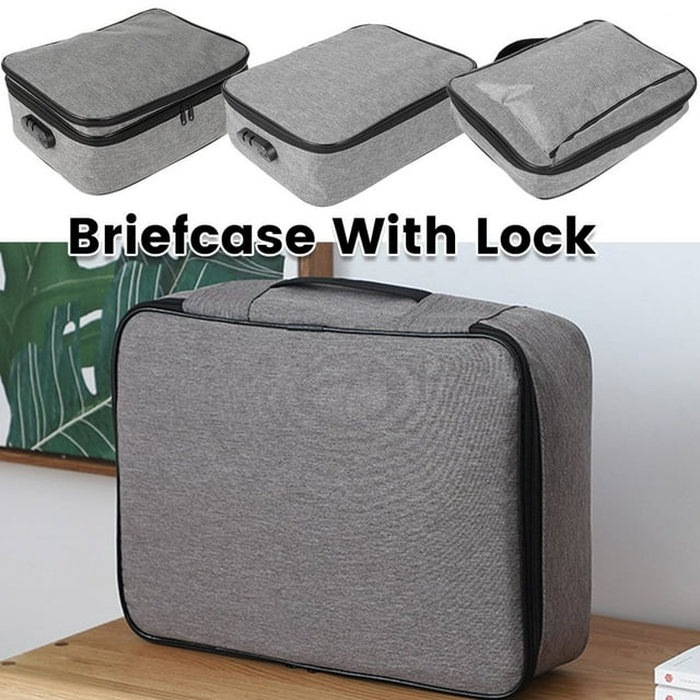 Multi-Layer Document Storage Bag Certificate File Passport Organizer Case Briefcase With Lock