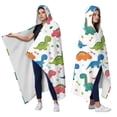 thumbnail image 2 of Wearable Blanket,White Dinosaurs Bones Plants Pattern Hooded Wearable Sherpa Blanket for Adults & Teens,Winter Poncho Shawl Wrap Cape Thick Warm,50"x60", 2 of 5