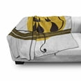 thumbnail image 3 of Animal Art Soft Flannel Fleece Throw Blanket, 3 Black Feline Cartoon Cats with Whiskers Staring at Sun Print, Cozy Plush for Indoor and Outdoor Use, 50" x 70", Yellow Brown Dark Brown, by Ambesonne, 3 of 6