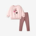 thumbnail image 3 of Ahuyic Toddler Kids Casual Fashion Outfits, Autumns And Winter Solid Color Top And Pants Set For Kids, Kids Spring And Autumns Print Round Neck Long Sleeved Elastic Waist Long Pants Two-piece Set, 3 of 8