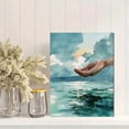 thumbnail image 2 of Qisvanset Hand Cupping Water Gift Canvas Wall Art 15.75x11.81 Inches, 2 of 8