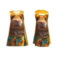 thumbnail image 7 of Yiaed Hawaiian Style Guinea Pig Print Women's Sleeveless Dress, Loose Fit Summer Dress, Casual Sleeveless Dress for Women, 7 of 7