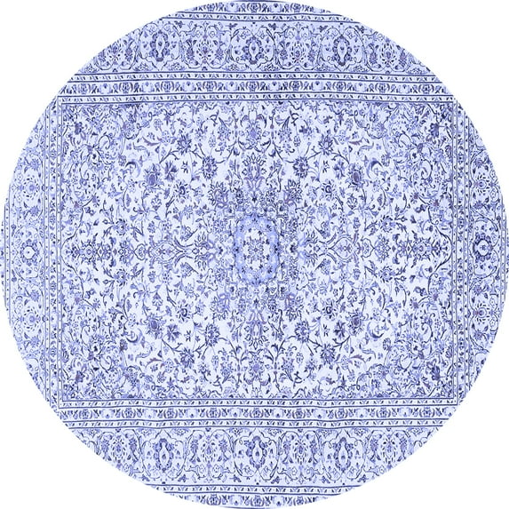 Ahgly Company Indoor Round Persian Blue Traditional Area Rugs, 7' Round