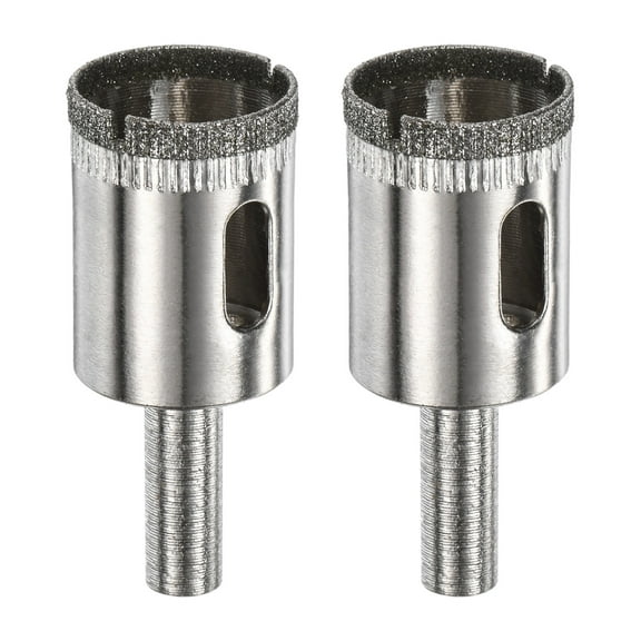 2-Pack Diamond Hole Saw Drill Bit, 0.91 Inch / 23mm Glass Drill Bit for Ceramic/Marble [Silver Tone]