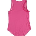 thumbnail image 2 of Gorilla Buffet Womens Solid Rounded Hem Racerback Tank Top, Pink, Small, 2 of 2