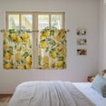 thumbnail image 3 of Lemon Kitchen Curtain for Berdoom Living Room Cafe 54 Inch Length, Farmhouse Vintage Summer Retro Fruits Yellow Brown Tiers Curtains Light Filtering Drapes Window Treatment 2 Panels 52"Wx54"L, 3 of 8