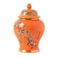 thumbnail image 1 of Jarrón de cerámica decorativo de porcelana con forma de jengibre de 7 pulgadas, para guardar cosas, para el hogar Naranja, 1 of 9