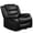 PU Black, variant on Manual Rocker Recliner Chair Leather Rocking Recliner Chairs for Small Spaces, Living Room Lounge Glider Recliners, Black