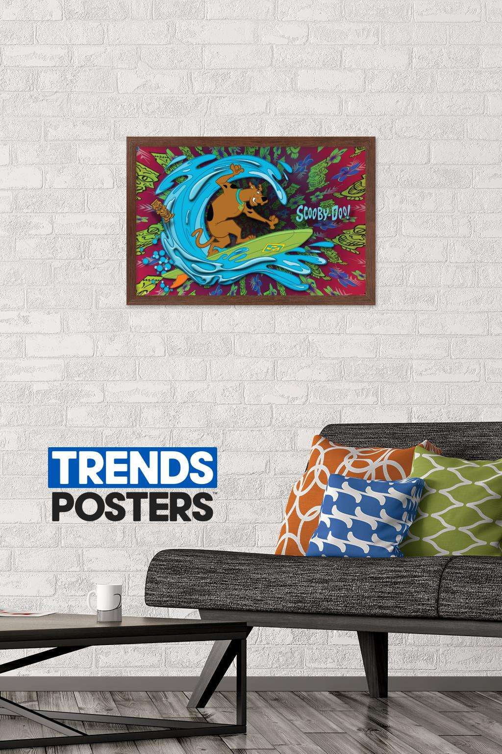 Scooby-Doo - Surf Wall Poster, 14.725" x 22.375", Framed
