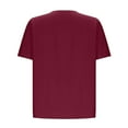 thumbnail image 3 of Women Scrub Tops Stretch Solid Color T-Shirt Blouse Tee with Pockets Plus Size Tops for Lady Tunics Wine XXL, 3 of 4