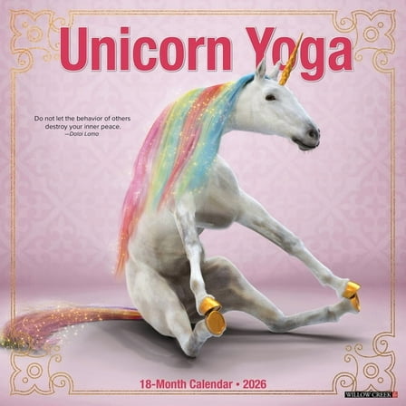 Unicorn Yoga 2026 Wall Calendar, (Paperback)