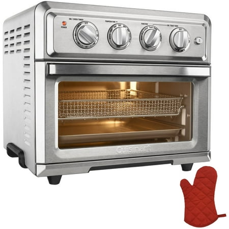 Cuisinart Convection Toaster Oven Air Fryer with Light, Silver (TOA-60) with Deco Gear Red Oven
