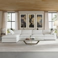 thumbnail image 4 of Sdorens Free Convertible Sectional Sofa Modular Couch,L-Shaped Modern Linen Fabric Sofa for Living Room,Apartment and Small Space,4-Seat Sofa with Ottoman,White, 4 of 22