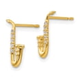 thumbnail image 2 of 14K Yellow Gold Madi K CZ Children's Saxophone Post Earrings, 2 of 2