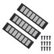thumbnail image 1 of Cubierta de ventilación rectangular Uxcell de 12"x3.2" 3pcs con rejilla de ventilación y tornillos para gabinete en negro, 1 of 7