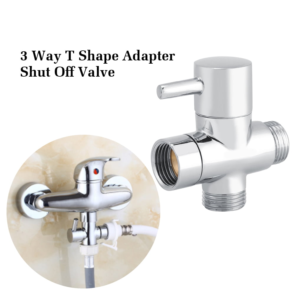 3-Way Bathroom Chrome Diverter T-adapter Valves For Shower Bidet Sprayer 
