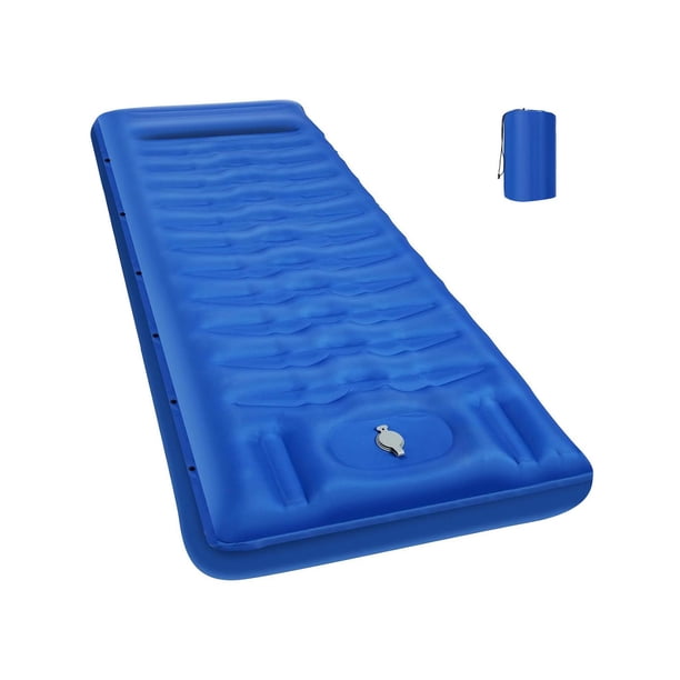 Colchoneta inflable para dormir Colchoneta para acampar Cama inflable con bomba incorporada para picnic Azul oscuro