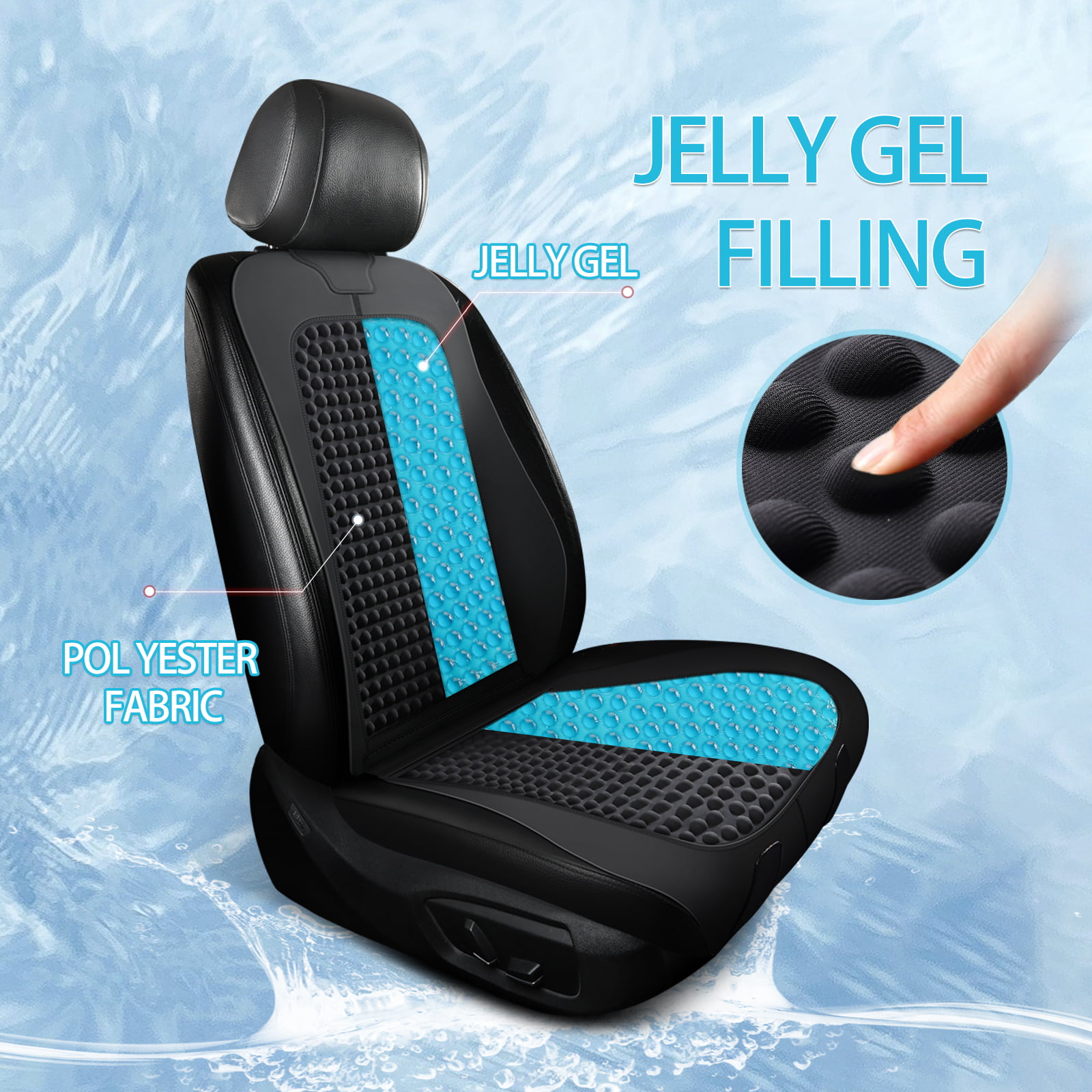 sojoy Sojoy Truck Seat Cushion for Drivers,Gel Car Seat Cushion with Lumbar  Support, Breathable Firm Back Support Seat Pillow for Driv