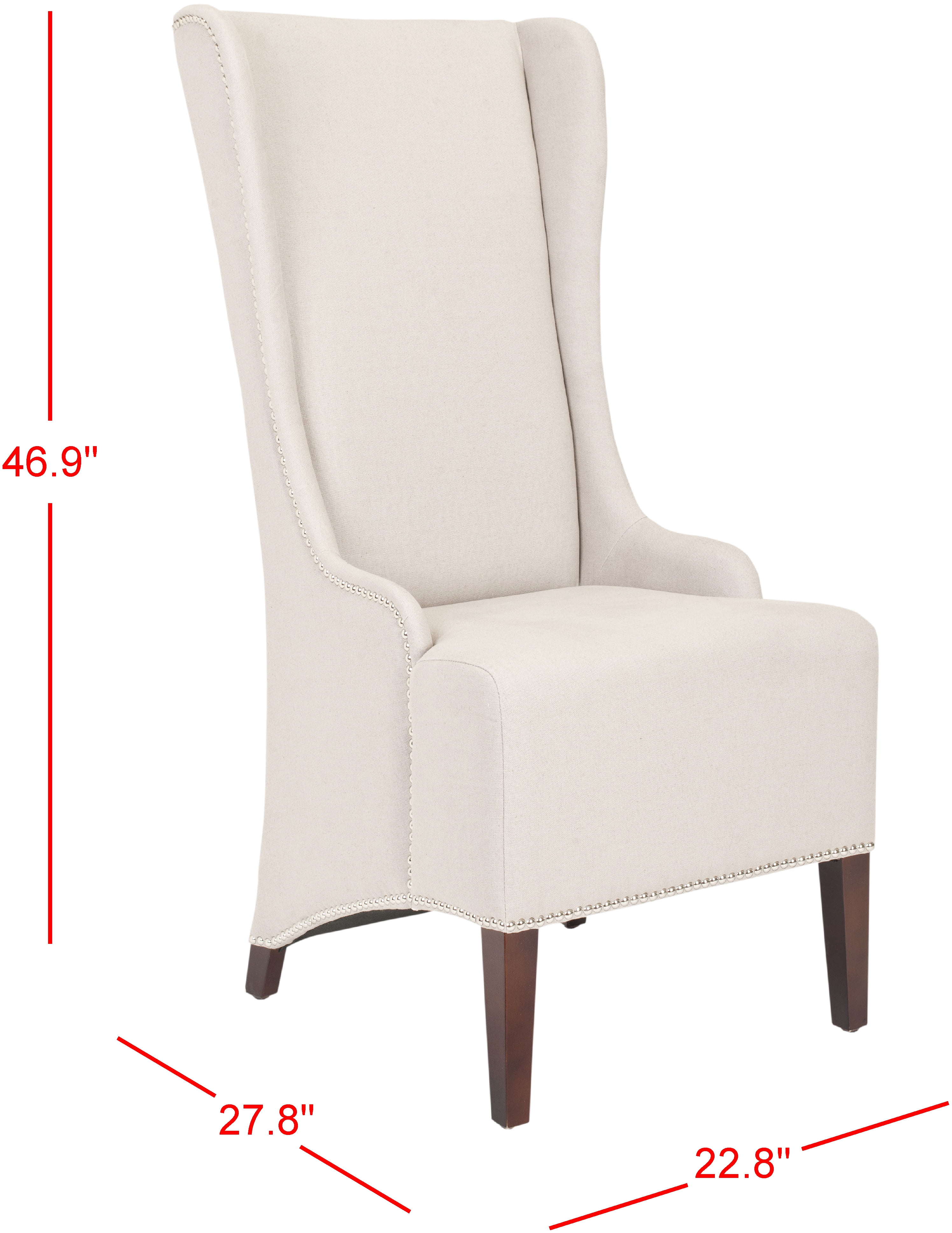SAFAVIEH Becall Transitional Linen Solid Dining Parsons Chair, Taupe